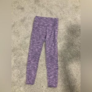 Girls large purple leggings with pockets